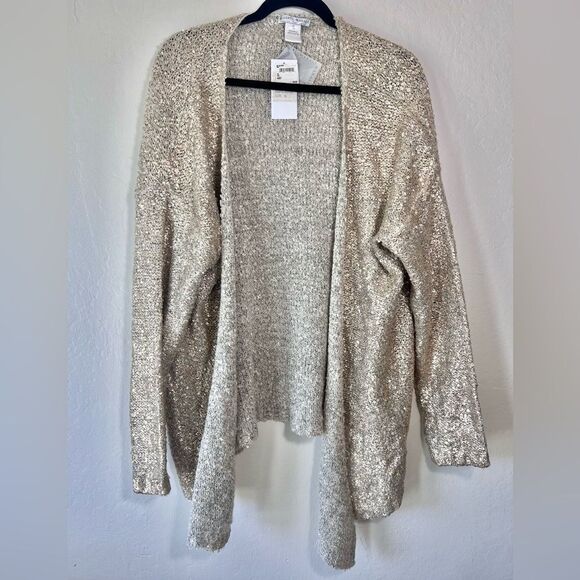 Alberto Makali Sweaters - NWT Alberto Makali Open Front Gold Cardigan XL